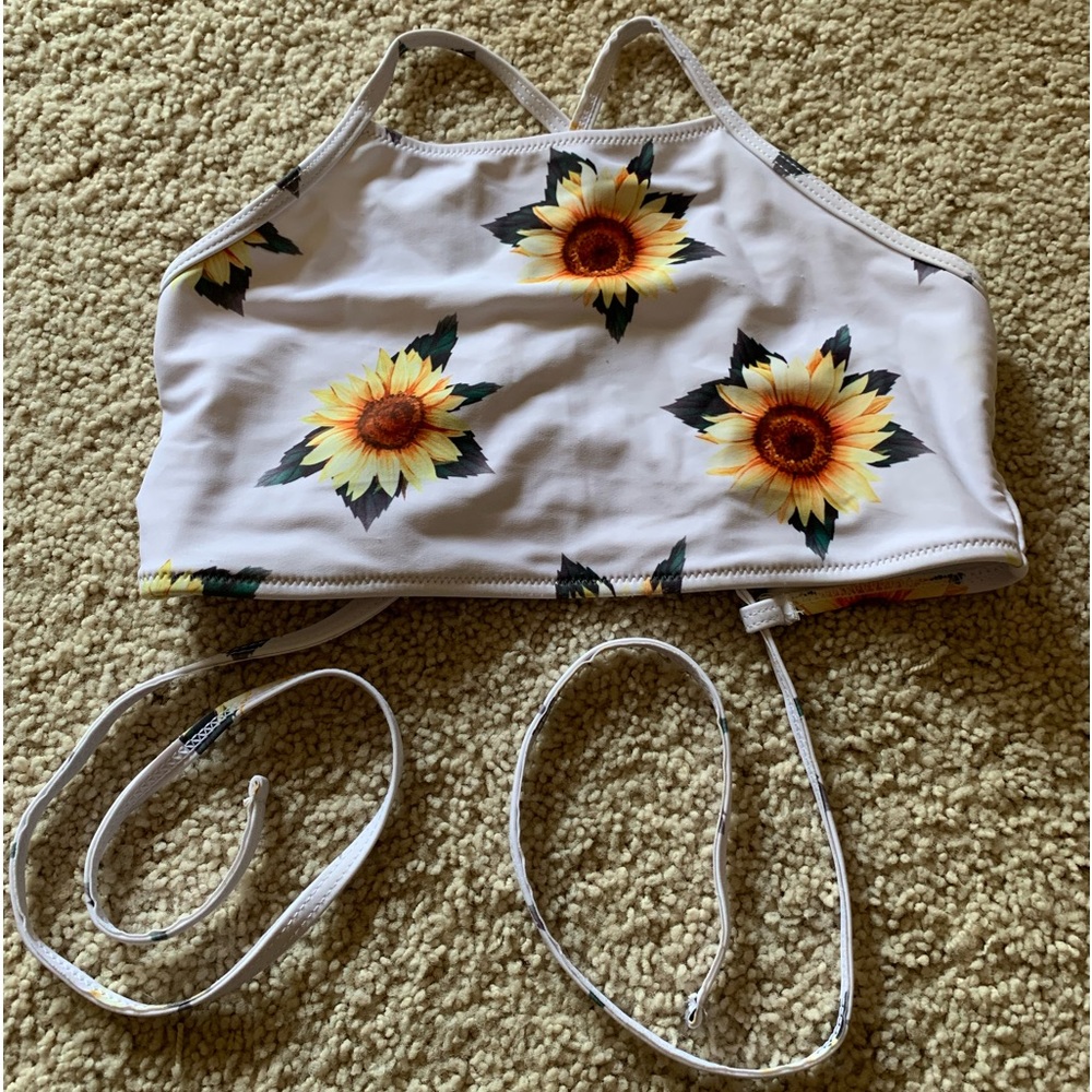 Shein sunflower high neck bikini top - Small